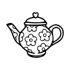 decorative teapot vector illustration