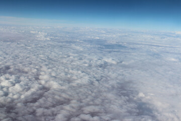Dramatic cloudscape and from the airplane's window