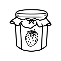 strawberry jam jar line art
