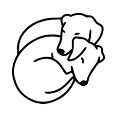 outline doodle of a funny dog