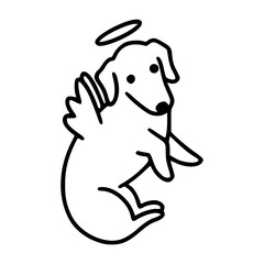 outline doodle of a funny dog