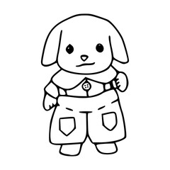 cute cartoon dog vector illustration