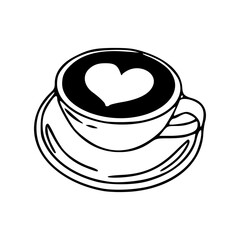 heart latte art line art