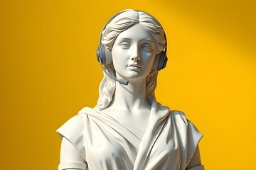 Female customer service representative statue