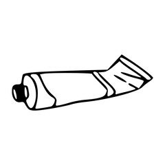 outline drawing of a tube of paint
