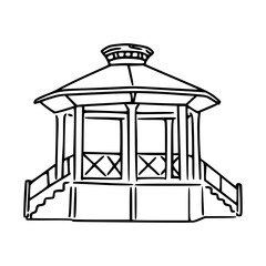 simple line art of a park gazebo