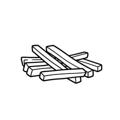 Crispy Potato Delight: A hand-drawn illustration of french fries, an all-time favorite, that will get your mouth watering.