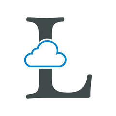 Initial Cloud Logo Combine With Letter L Vector Template