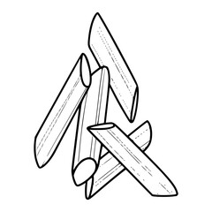 outline drawing of a fusilli pasta