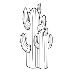 outline drawing of a desert cactus
