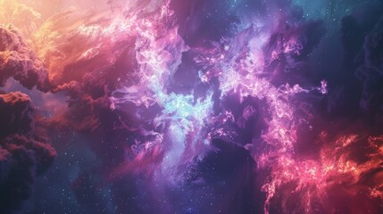 Fototapeta premium Cosmic Nebula - A Celestial Tapestry of Color and Light