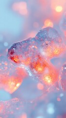 Glowing abstract ice shapes with vibrant lighting