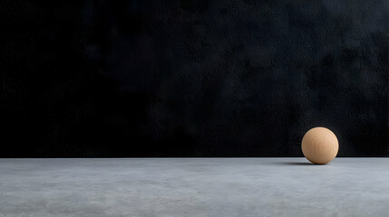 Single Egg On Stone Surface Against Dark Grey Wall Minimalist Composition