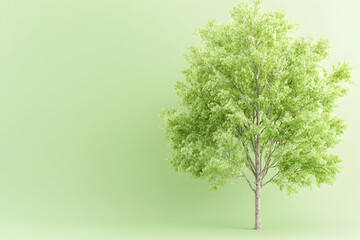 Obraz premium Isolated Green Tree on Pastel Background