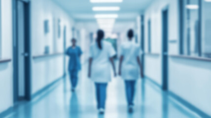 Blur nurse in hospital background. AI Generated Images