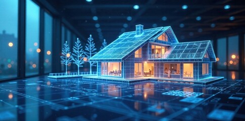 Architectural blueprint overlay on modern digital display screen, screens, monitors, blueprints