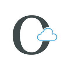 Initial Cloud Logo Combine With Letter O Vector Template