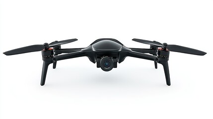 Drone in Action: A modern, sleek drone, equipped with camera and propellers, poised for flight. 