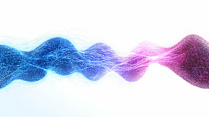 Abstract Digital Wave With Gradient Colors Particle Flow On White Background