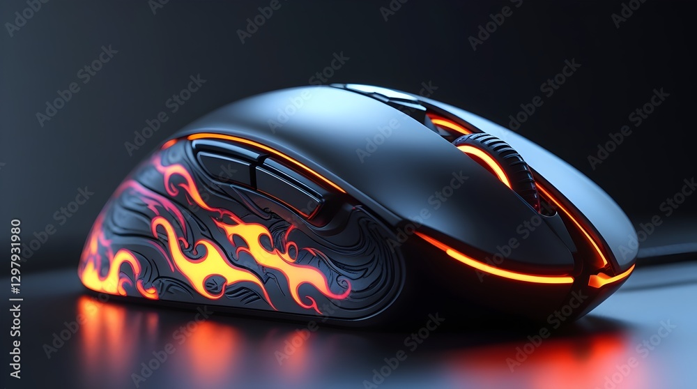 Wall mural futuristic computer mouse gaming gear mouse,mouse isolated on a background rgb computer mouse
