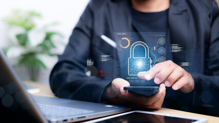 cyber security concept, Login, User, identification information security and encryption, secure Internet access, cybersecurity, secure access to user's personal information