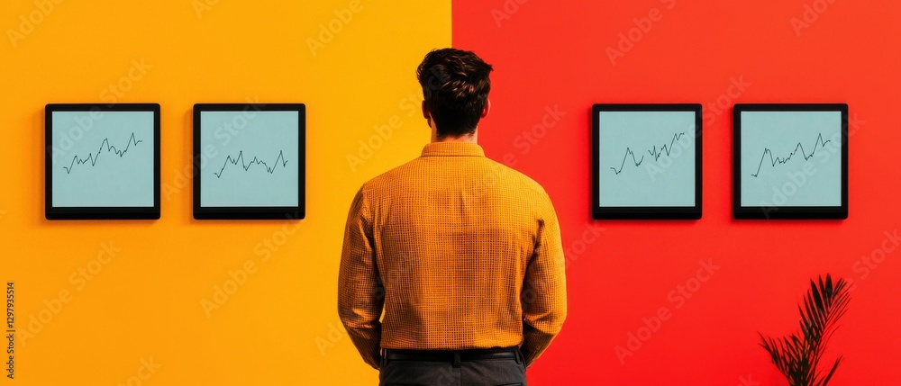 Poster data analysis infographics concept. data driven decision making infographic visualizing key financia