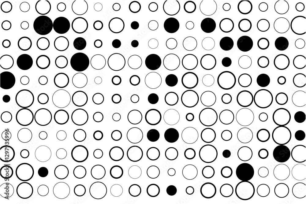 Poster minimalist design featuring complete circle grid and black accents