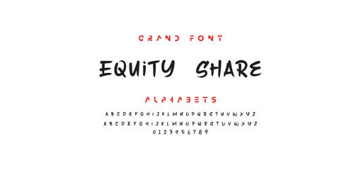 Lettering font isolated on white background. Texture alphabet in street art and graffiti style. Grunge and dirty effect.  Vector brush letters.