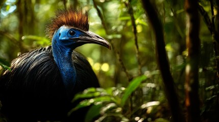 Obraz premium Cassowary in Rainforest Habitat