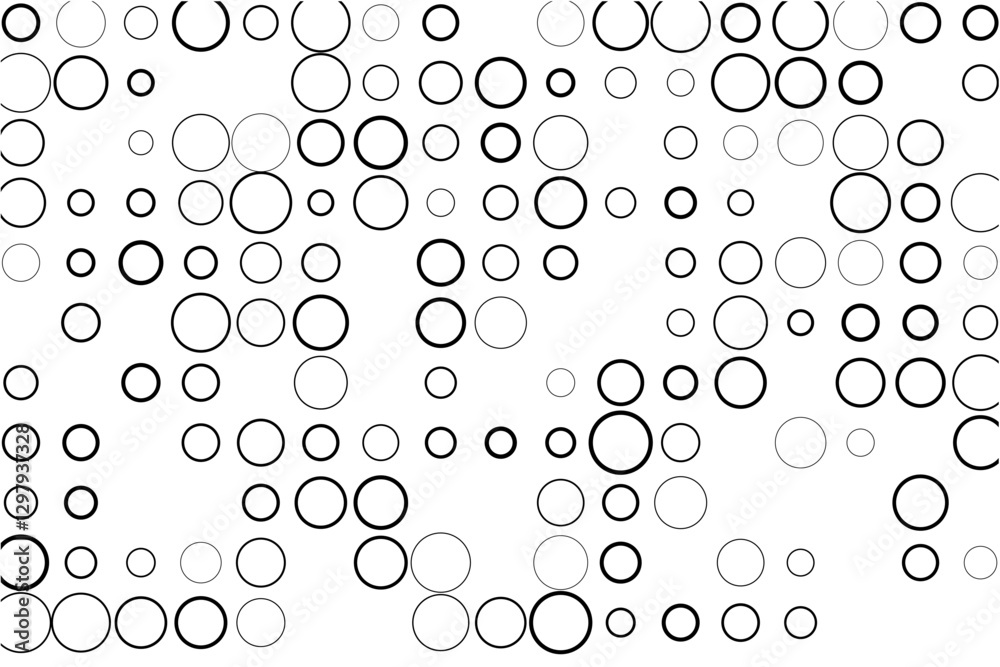 Poster Geometric pattern featuring gaps in randomized circle grid