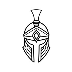 Simple ancient Spartan Helmet Icon 