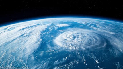 Obraz premium Aerial View of a Cyclone Forming Over the Blue Planet Earth
