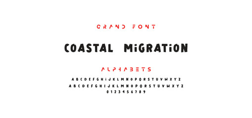 Lettering font isolated on white background. Texture alphabet in street art and graffiti style. Grunge and dirty effect.  Vector brush letters.