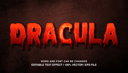 Dracula red editable text effect