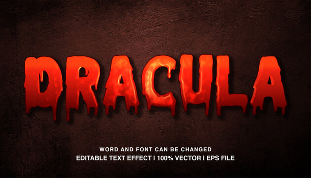 Dracula red editable text effect