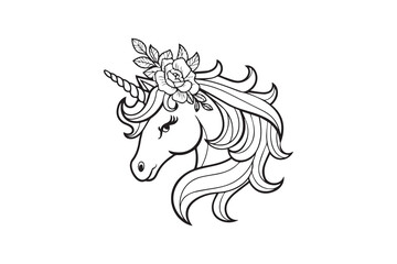 Elegant Floral Unicorn Illustration vector