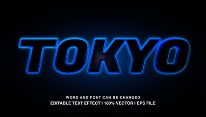 editable tokyo blue neon typeface