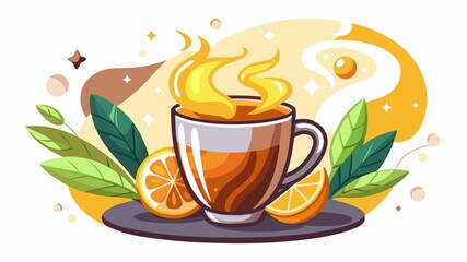 The warmth and comfort of the drink are visually evoked by the steam's delicate movement.