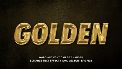 editable text effect Golden gold