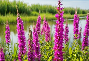Obraz premium Purple Loosestrife by the Water