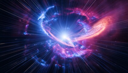 Obraz premium 초신성 충격파와 성간 구름의 폭발