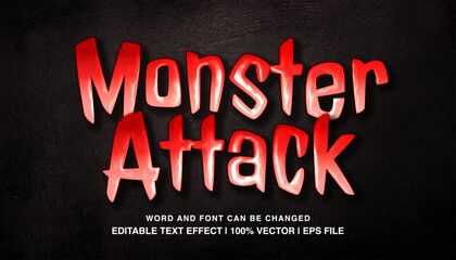 monster attact editable text effect