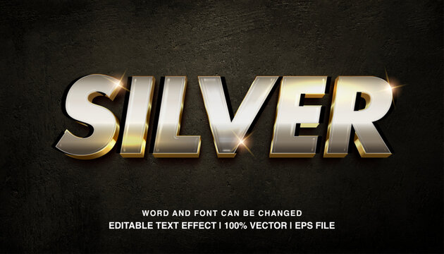 Silver gold editable text effect