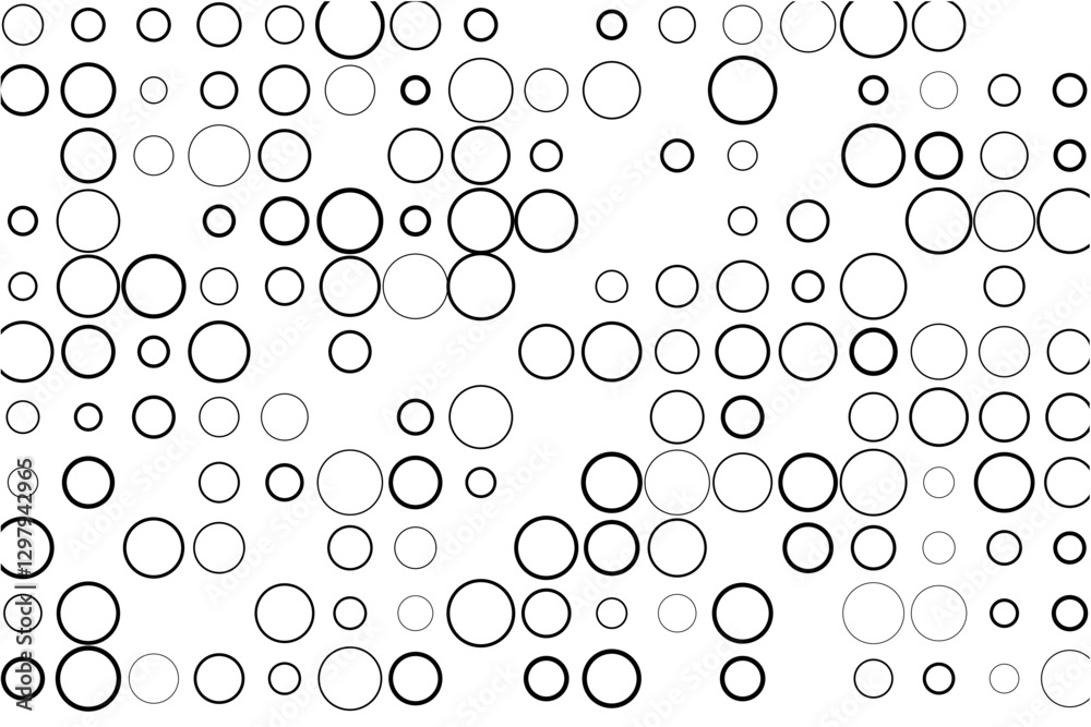 Fototapete abstract grid with randomly missing circles on white