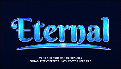 Obraz premium editable text effect eternal blue glossy