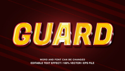 editable text effect guard red glossy