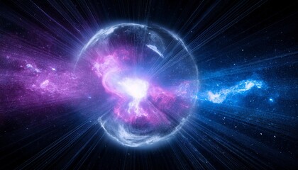 Obraz premium 초신성 충격파와 성간 구름의 폭발