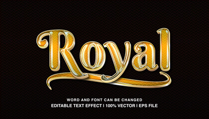 editable text effect royal yellow glossy