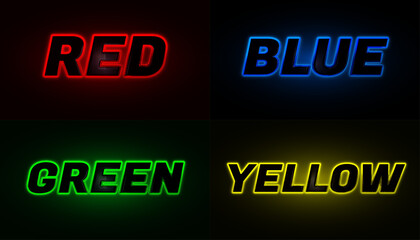 Fototapeta premium editable text effect neon bold collection