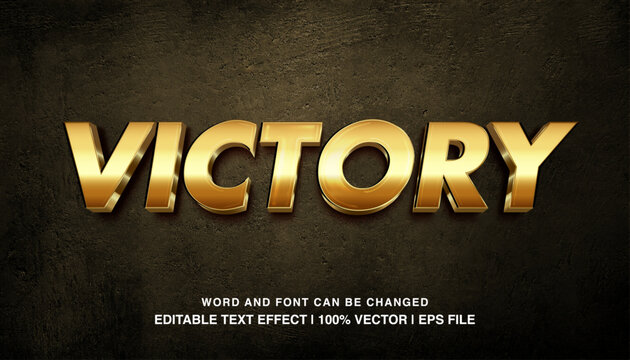 victory gold editable text effect